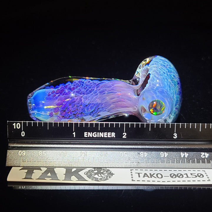 Purple Nebula Pocket Pipe with Black Planet Opal Glass Pipe Tako Glass   