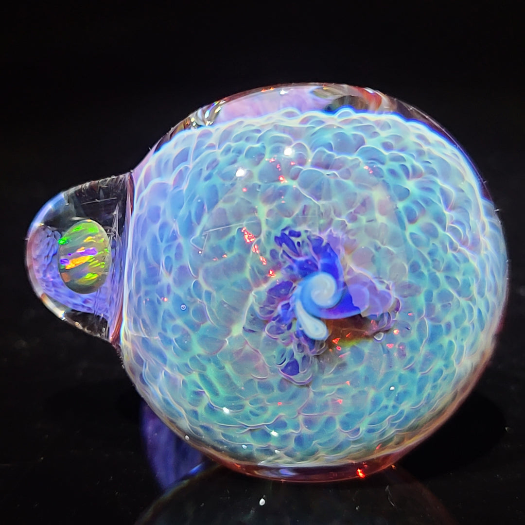 Purple Nebula Pocket Pipe with Black Planet Opal Glass Pipe Tako Glass   