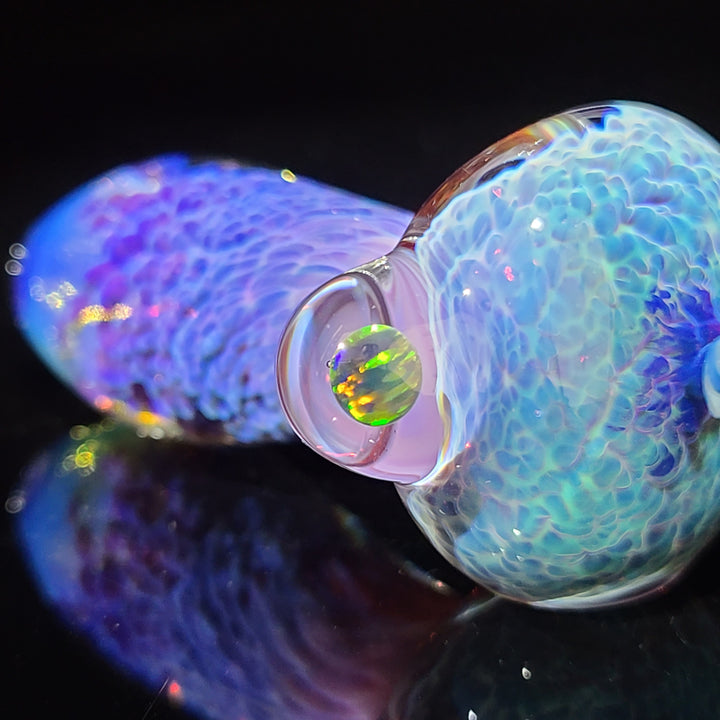 Purple Nebula Pocket Pipe with Black Planet Opal Glass Pipe Tako Glass   