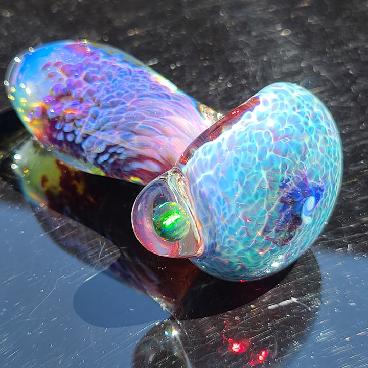 Purple Nebula Pocket Pipe with Black Planet Opal Glass Pipe Tako Glass   