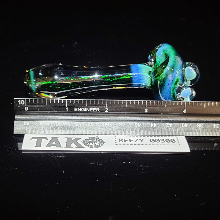 Green Mushroom Pipe with Opal Glass Pipe Beezy Glass   