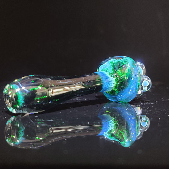 Green Mushroom Pipe with Opal Glass Pipe Beezy Glass   