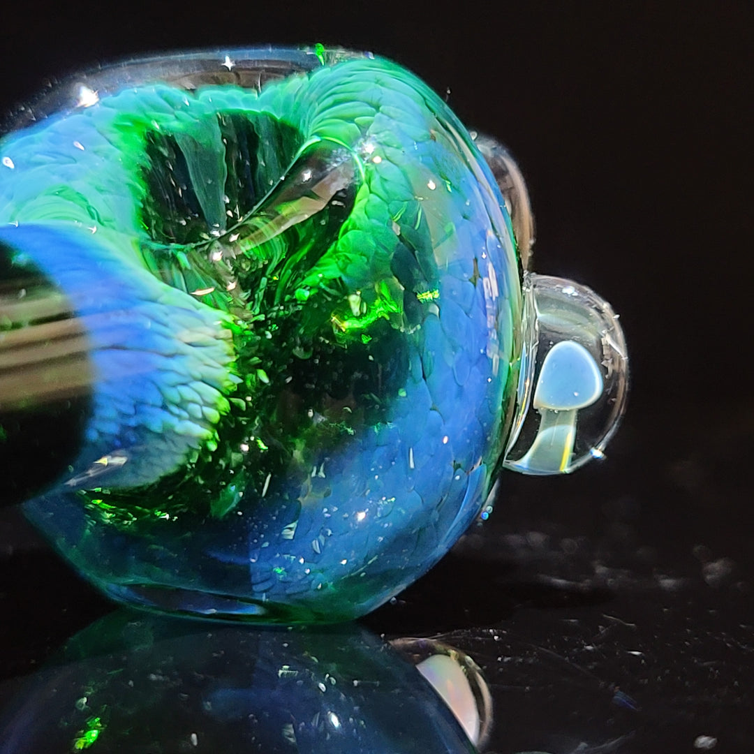 Green Mushroom Pipe with Opal Glass Pipe Beezy Glass   