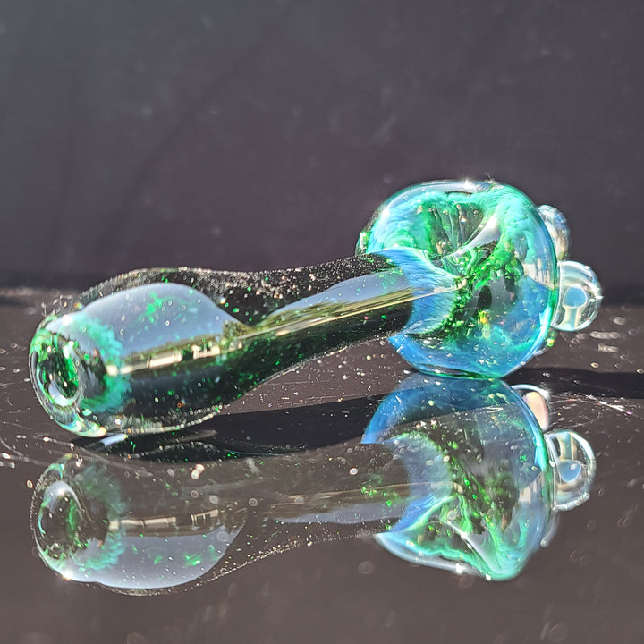 Green Mushroom Pipe with Opal Glass Pipe Beezy Glass   