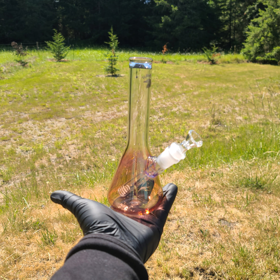 Raven Fumed Beaker Bong Glass Pipe Raven Glass   