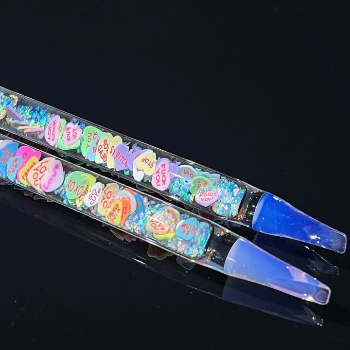 Opal Candy Heart Chisel Colored Tip Dabbers Accessory Beezy Glass