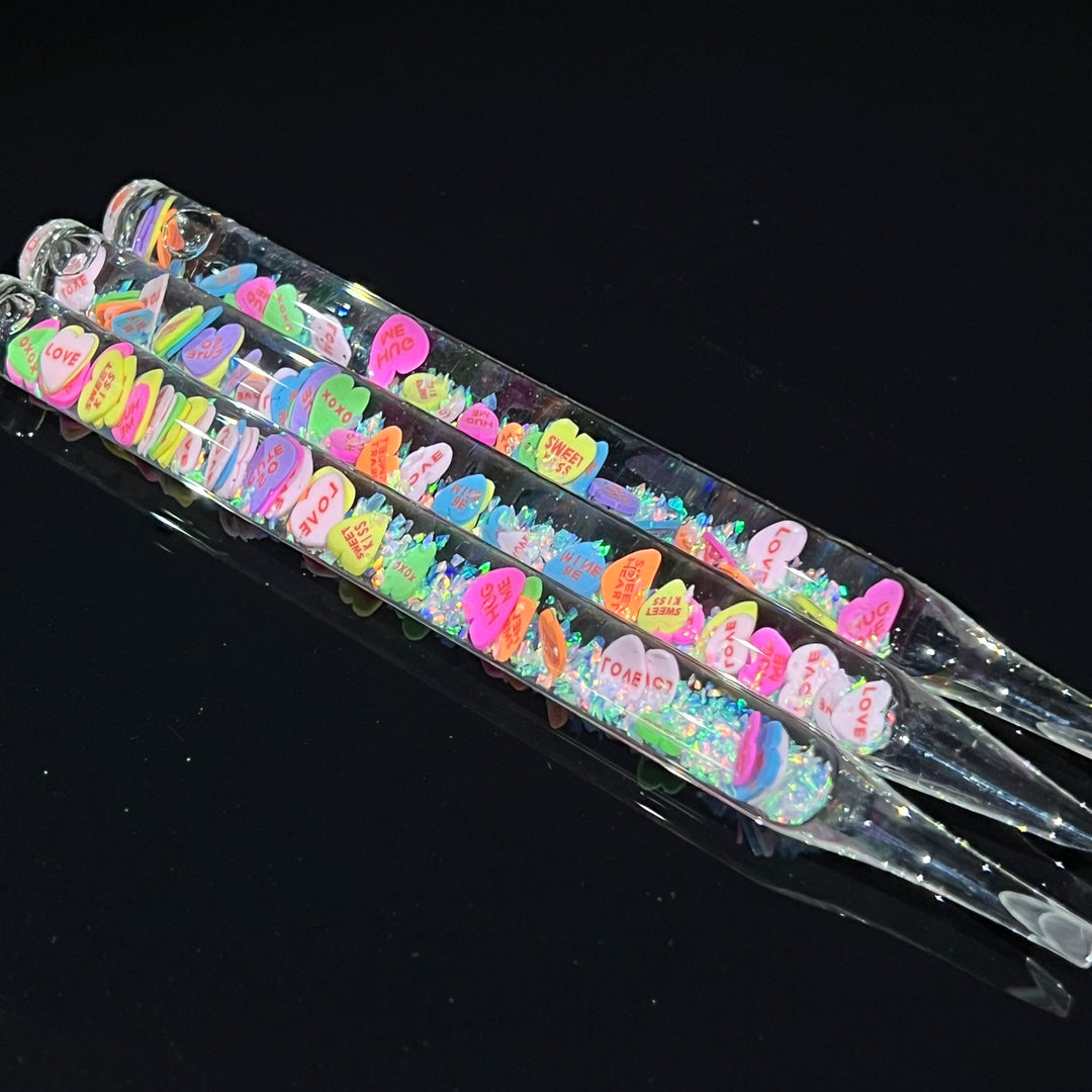 Opal Candy Heart Chisel Tip Dabbers Accessory Beezy Glass Sweet Neon