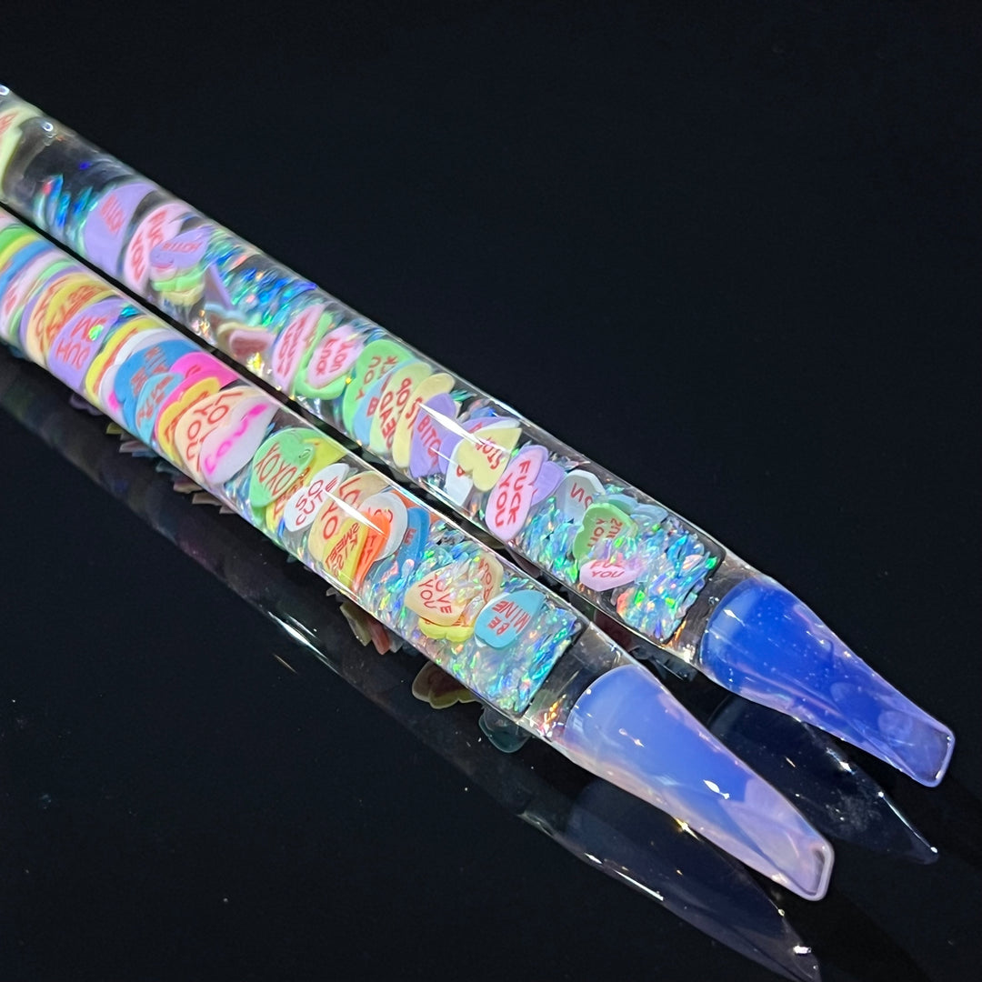 Opal Candy Heart Chisel Colored Tip Dabbers Accessory Beezy Glass