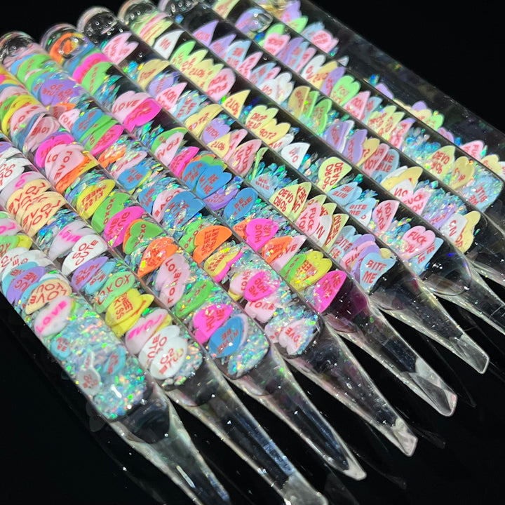 Opal Candy Heart Chisel Tip Dabbers Accessory Beezy Glass