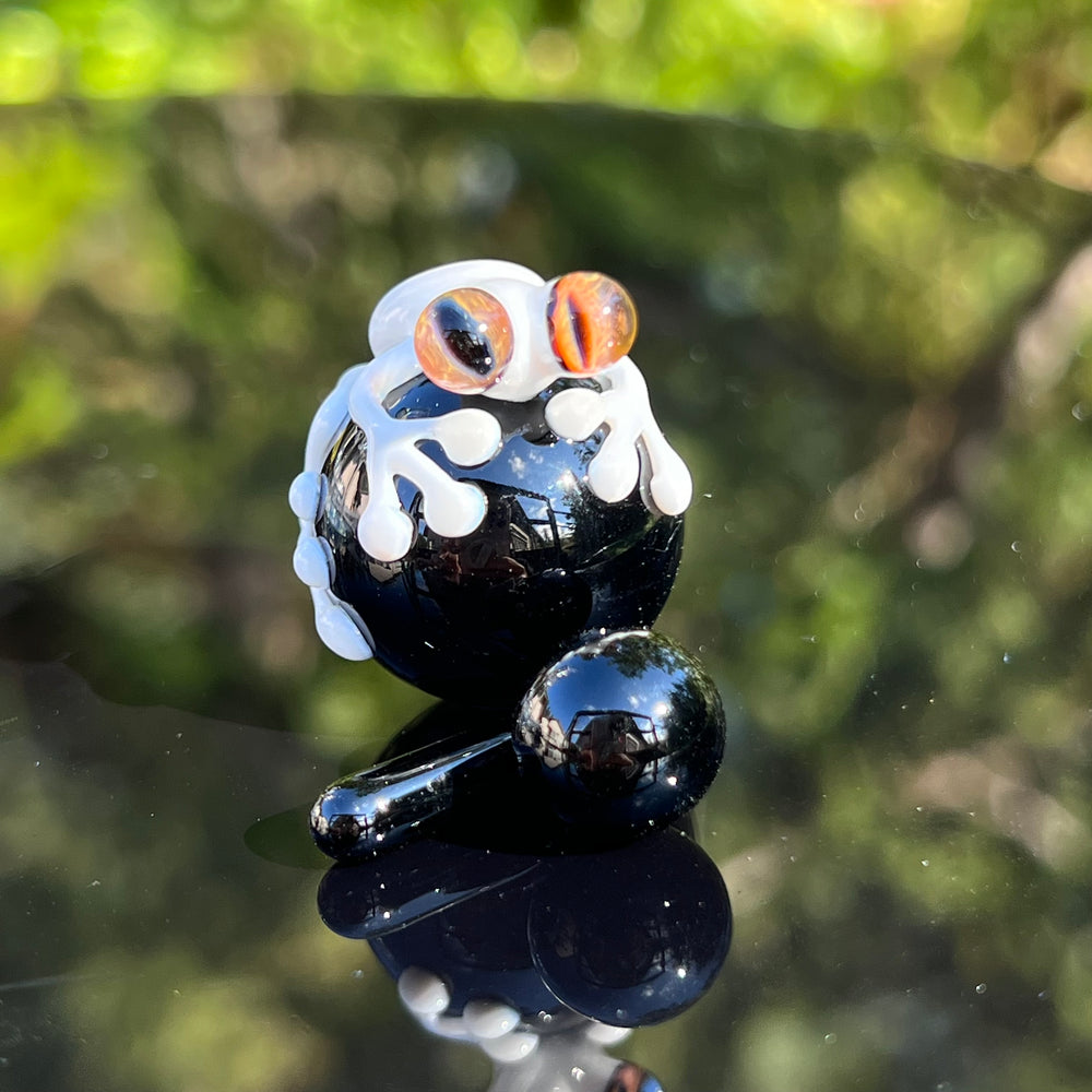 Black and White Frog Terp Slurper Marble Set Accessory Beezy Glass   