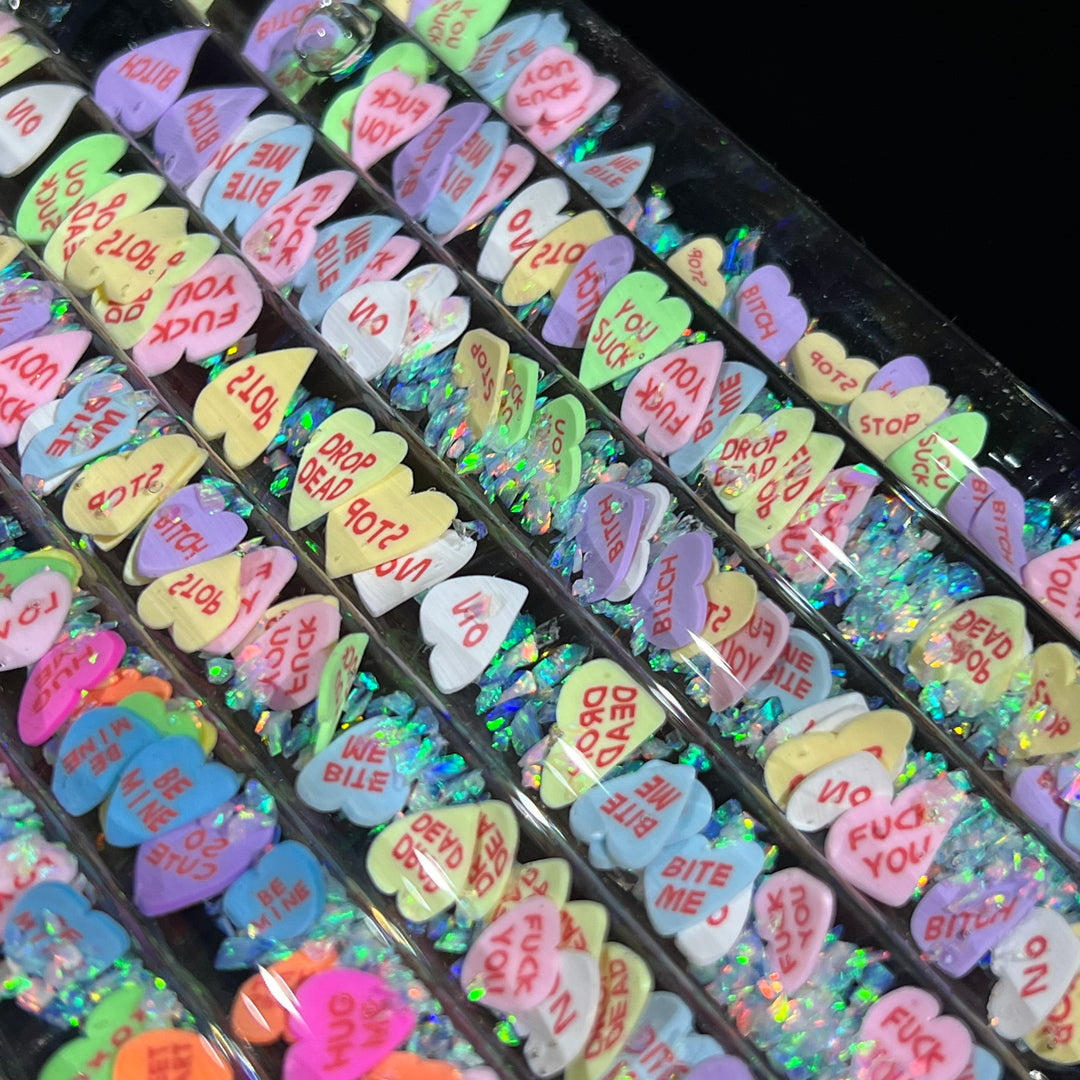 Opal Candy Heart Chisel Tip Dabbers Accessory Beezy Glass