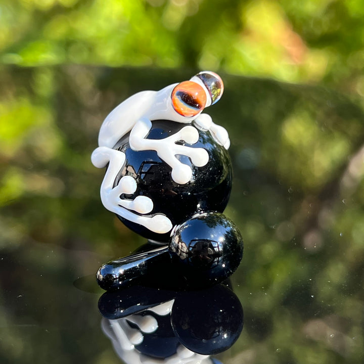 Black and White Frog Terp Slurper Marble Set Accessory Beezy Glass   