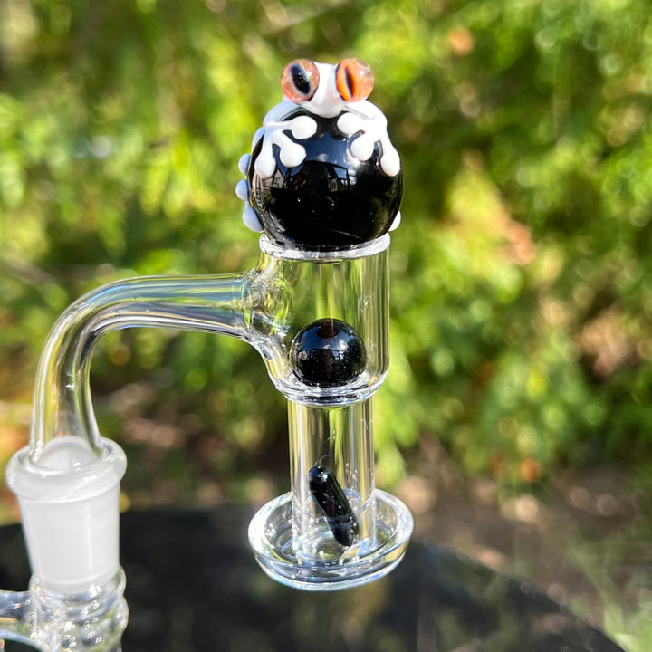 Black and White Frog Terp Slurper Marble Set Accessory Beezy Glass   