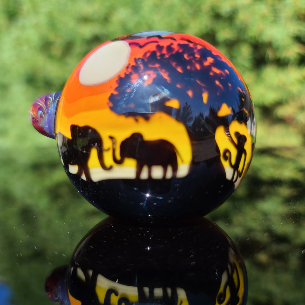 Elephant Silhouette Disc Flip Spoon Glass Pipe Chillery Bogart   