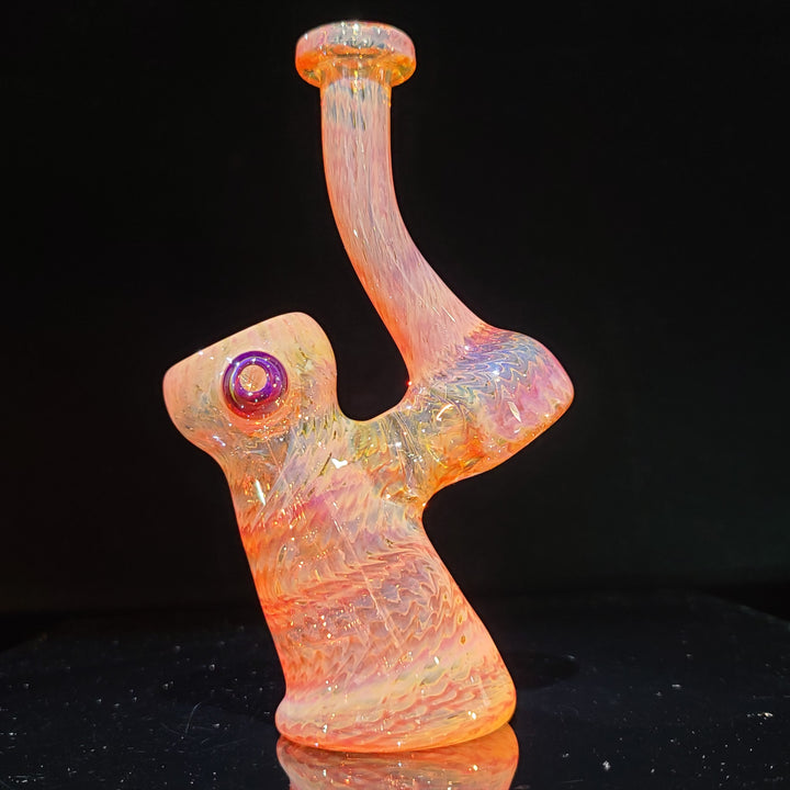 Sunset Bubbler with Purple Carb Glass Pipe Cose Glass   