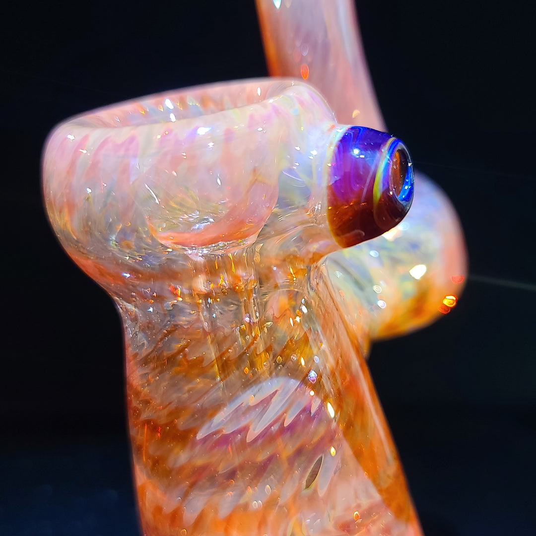 Sunset Bubbler with Purple Carb Glass Pipe Cose Glass   