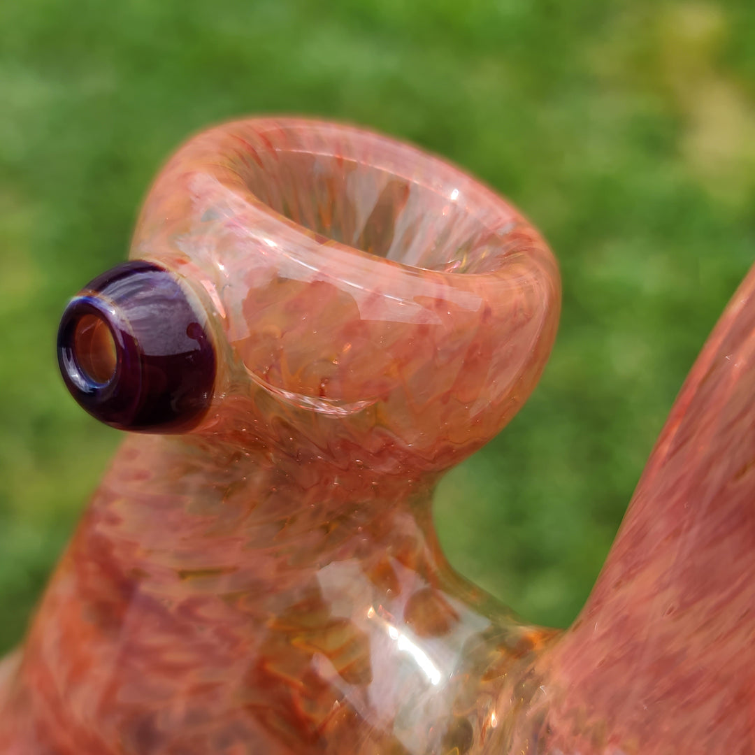 Sunset Bubbler with Purple Carb Glass Pipe Cose Glass   