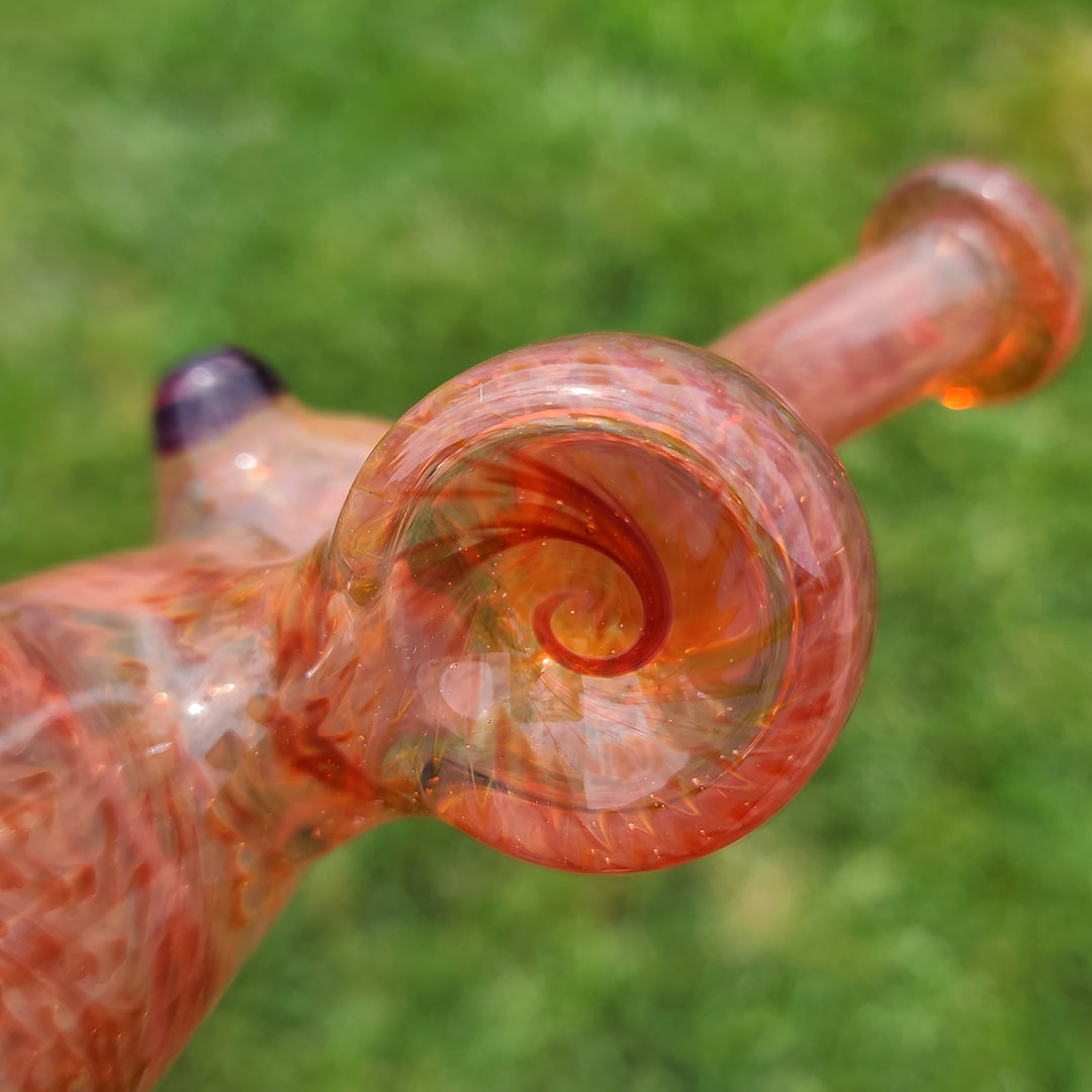 Sunset Bubbler with Purple Carb Glass Pipe Cose Glass   