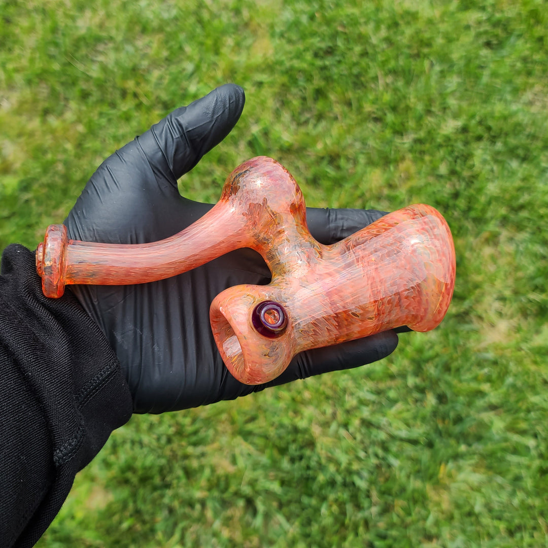 Sunset Bubbler with Purple Carb Glass Pipe Cose Glass   