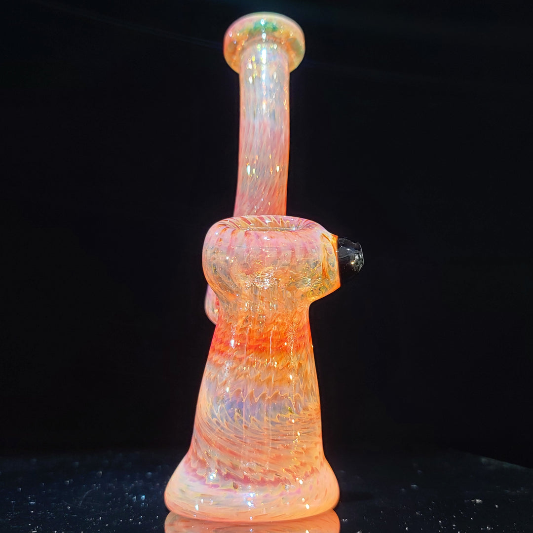 Sunset Bubbler with Black Carb Glass Pipe Cose Glass   