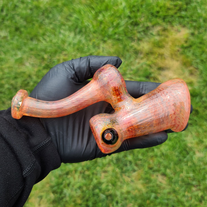 Sunset Bubbler with Black Carb Glass Pipe Cose Glass   