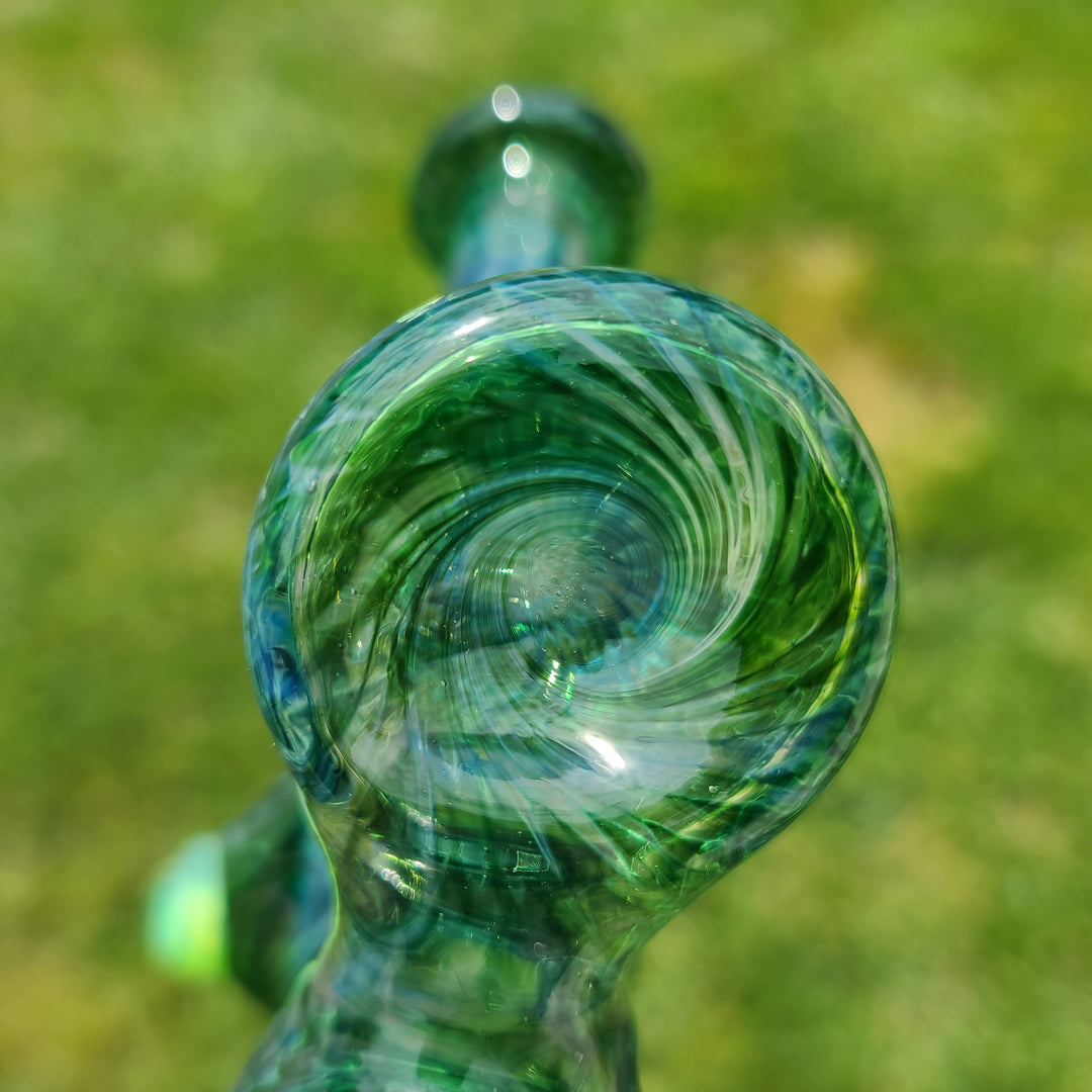 Forest Bubbler with Slime Carb Glass Pipe Cose Glass   