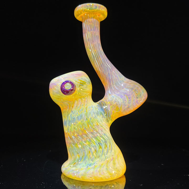 Sunrise Bubbler with Purple Carb Glass Pipe Cose Glass   