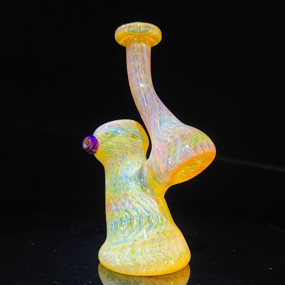 Sunrise Bubbler with Purple Carb Glass Pipe Cose Glass   