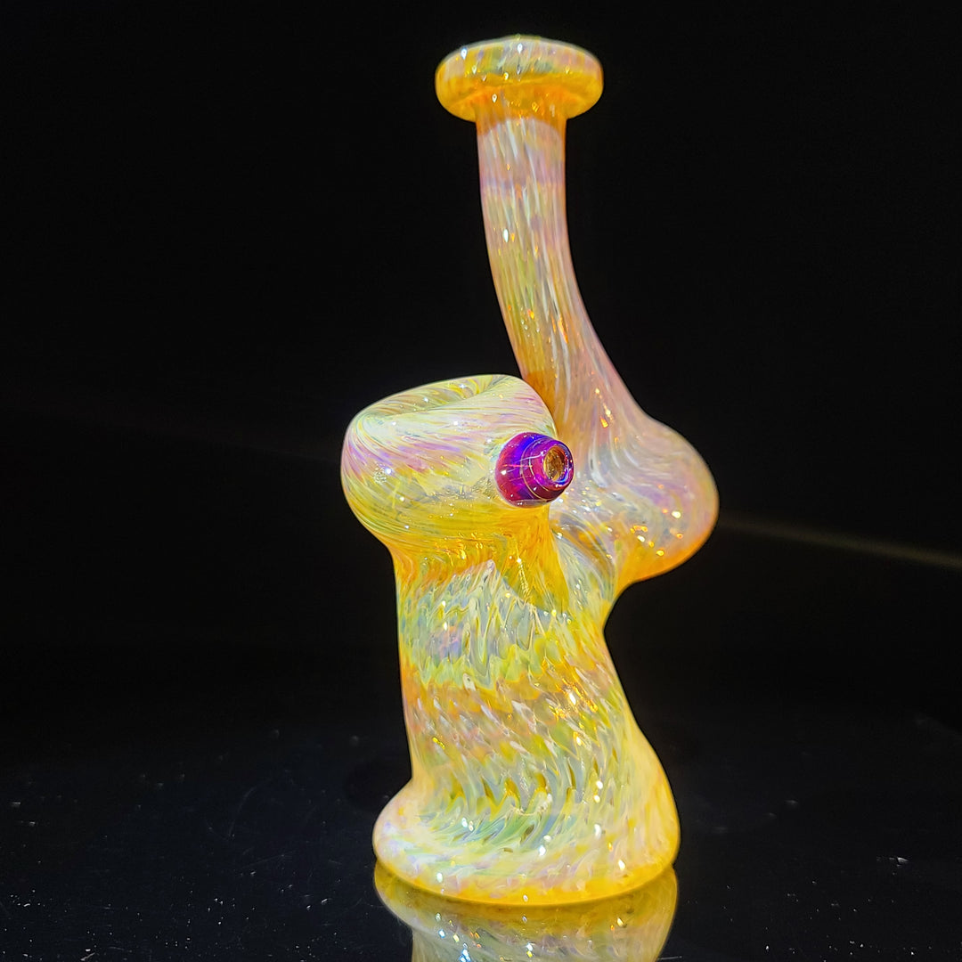 Sunrise Bubbler with Purple Carb Glass Pipe Cose Glass   