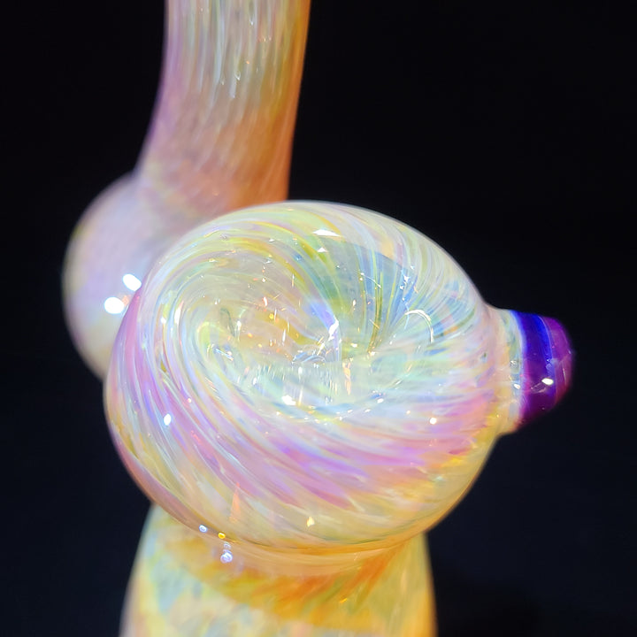 Sunrise Bubbler with Purple Carb Glass Pipe Cose Glass   