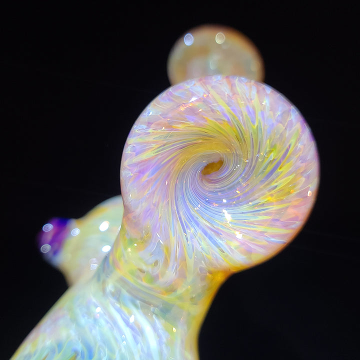 Sunrise Bubbler with Purple Carb Glass Pipe Cose Glass   