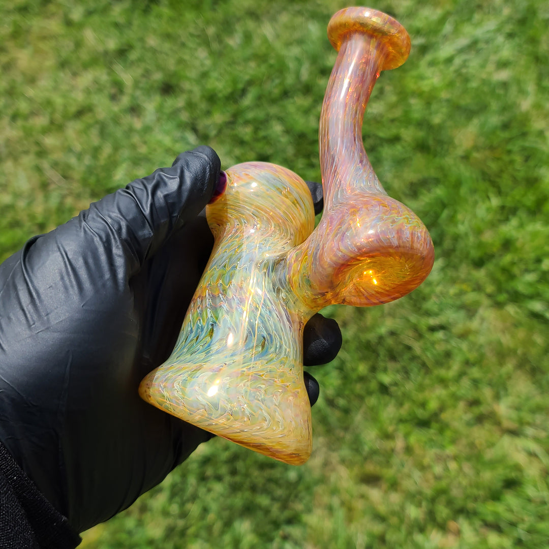 Sunrise Bubbler with Purple Carb Glass Pipe Cose Glass   