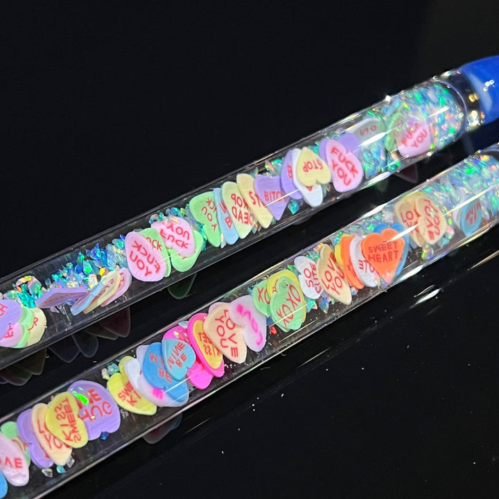 Opal Candy Heart Chisel Colored Tip Dabbers Accessory Beezy Glass