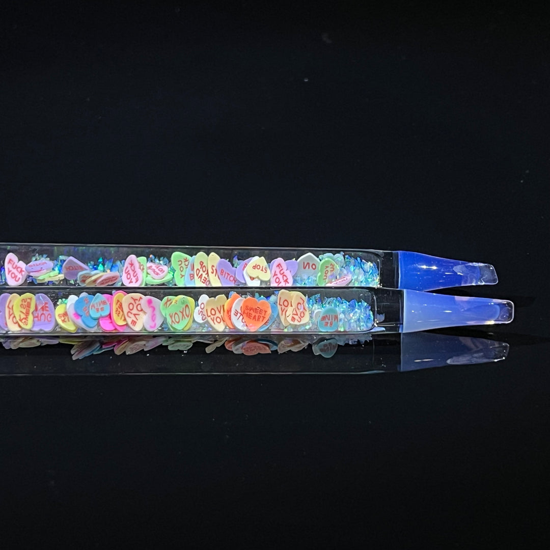 Opal Candy Heart Chisel Colored Tip Dabbers Accessory Beezy Glass