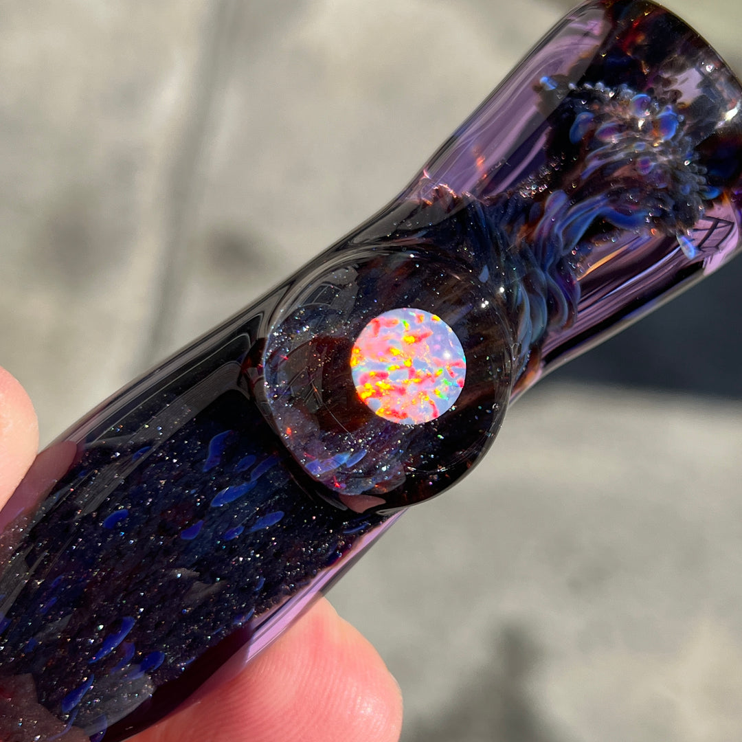 Black Plasma Opal Chillum custom Glass Pipe Tako Glass   