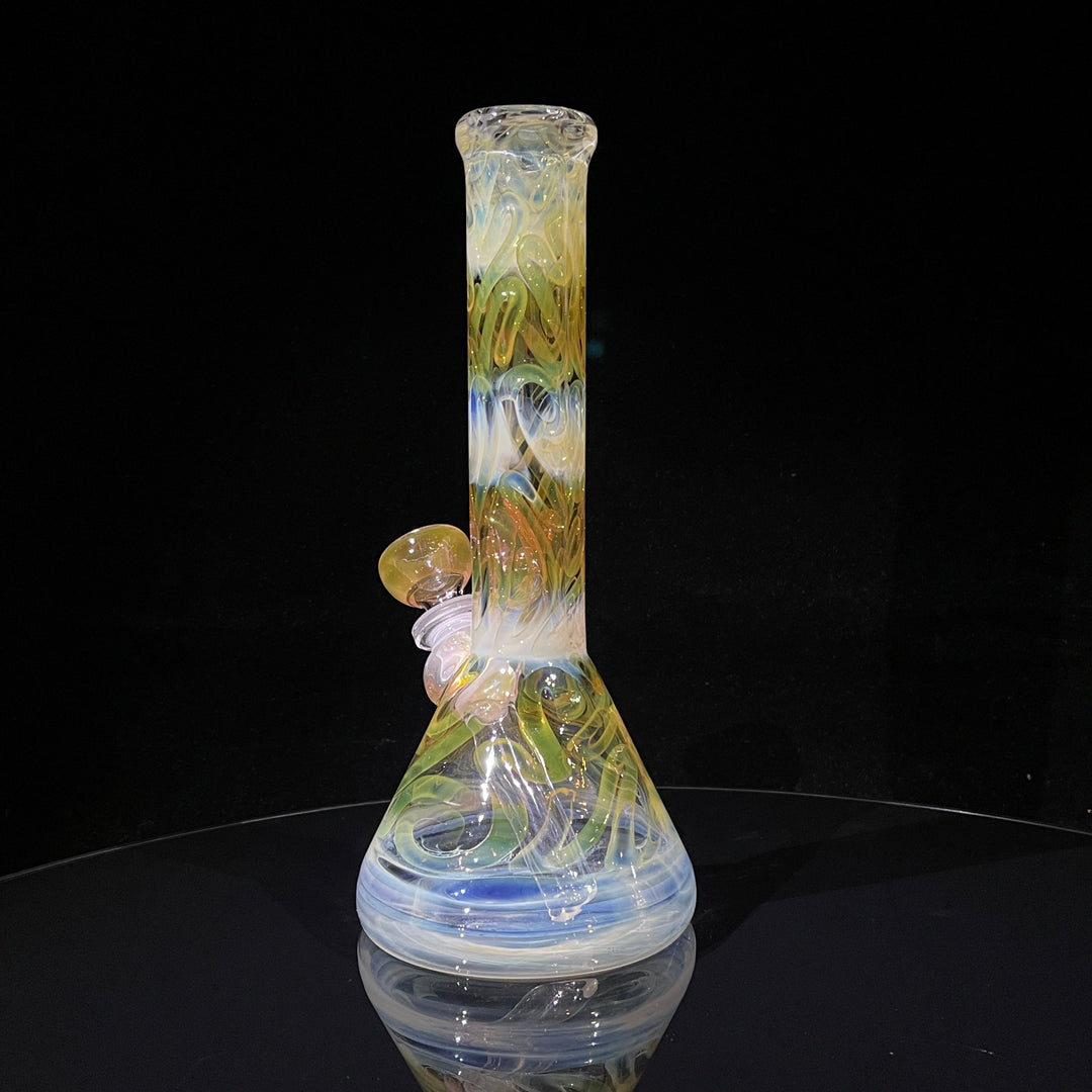 9" Fumed Squiggle Beaker Bong Glass Pipe Mary Jane's Glass