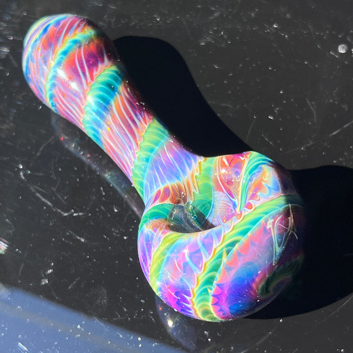 Purple Tie Dye Spoon Glass Pipe Jedi Glassworks   