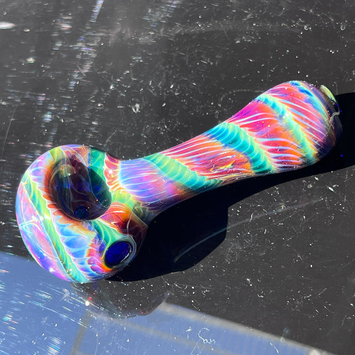 Purple Tie Dye Spoon Glass Pipe Jedi Glassworks   