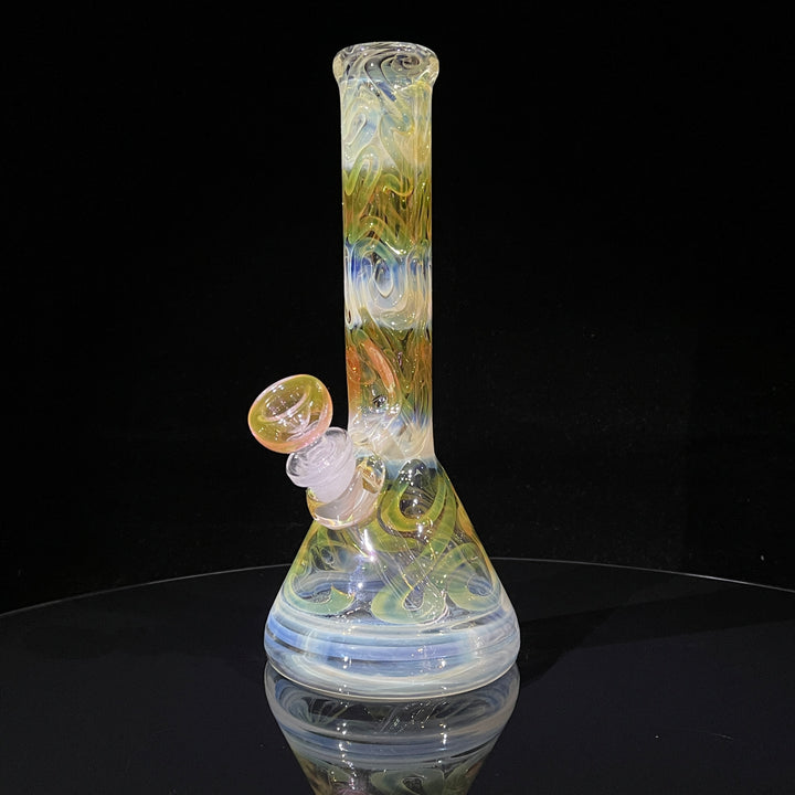 9" Fumed Squiggle Beaker Bong Glass Pipe Mary Jane's Glass