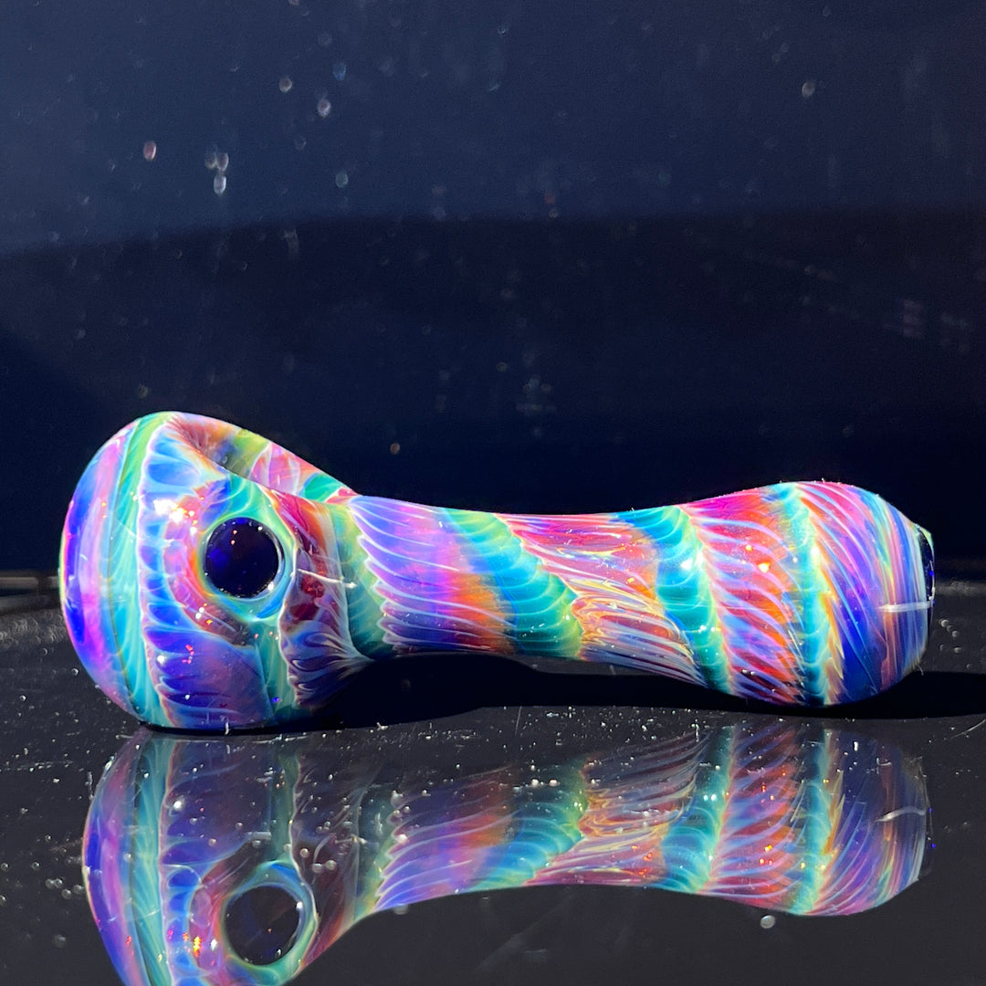 Purple Tie Dye Spoon Glass Pipe Jedi Glassworks   