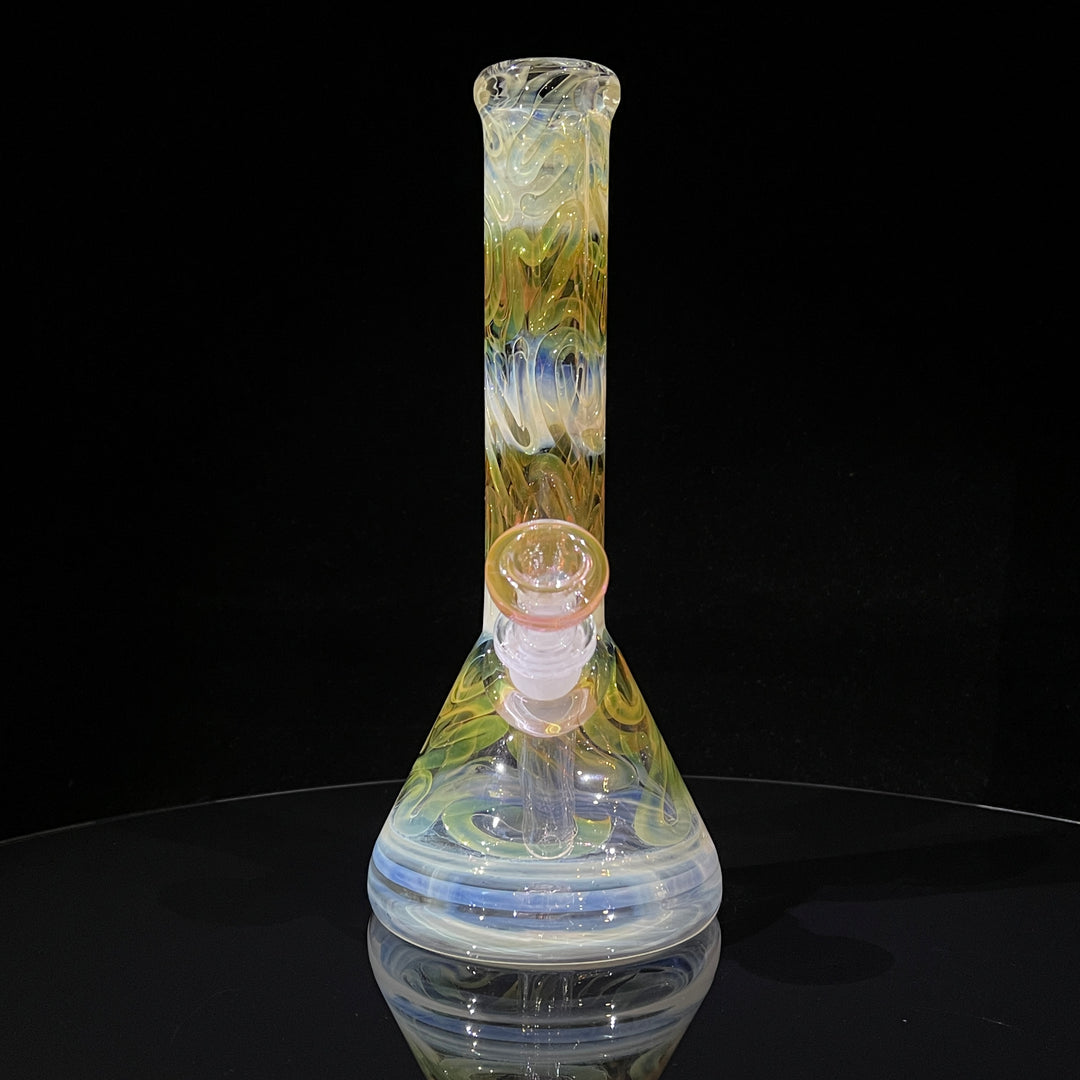 9" Fumed Squiggle Beaker Bong Glass Pipe Mary Jane's Glass