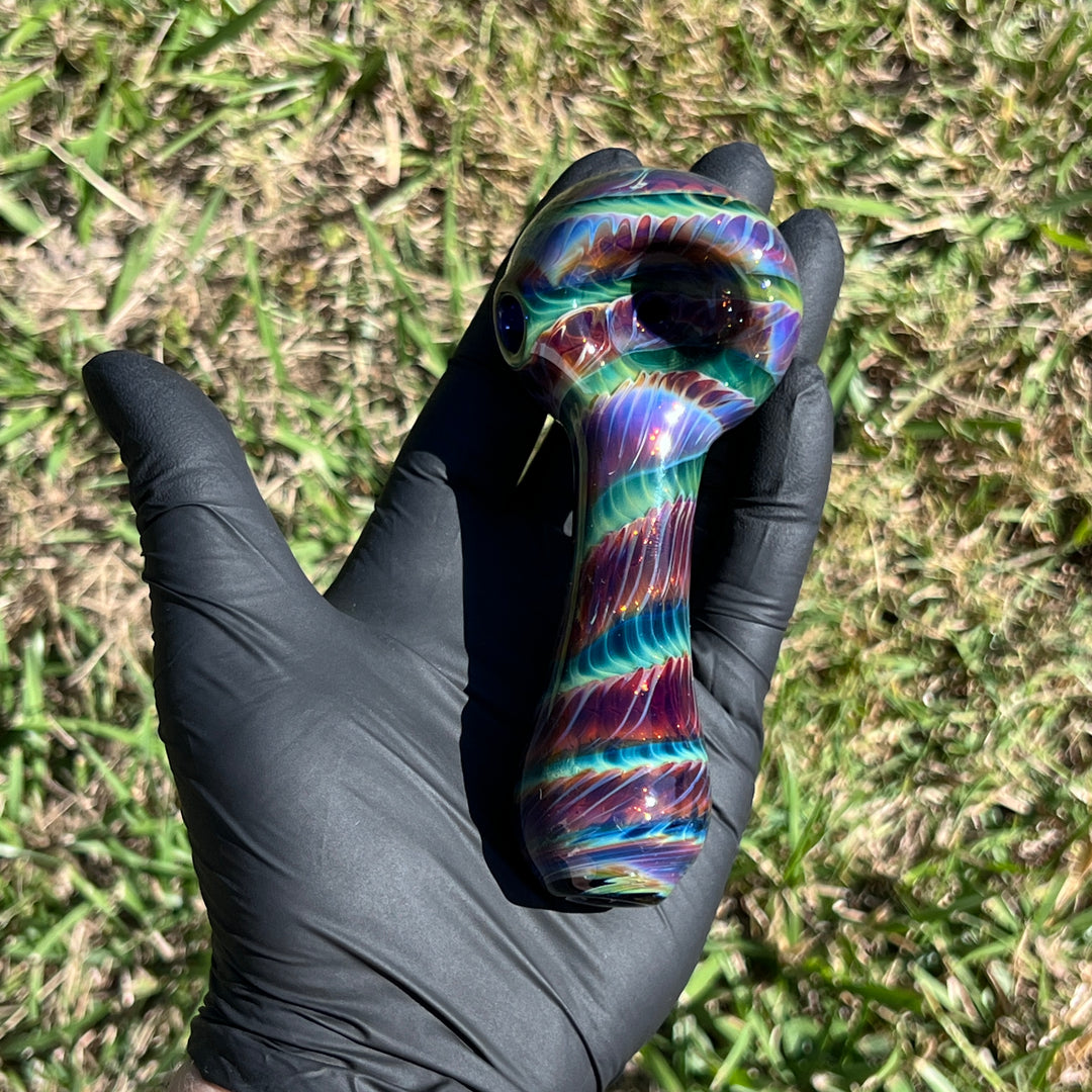 Purple Tie Dye Spoon Glass Pipe Jedi Glassworks   