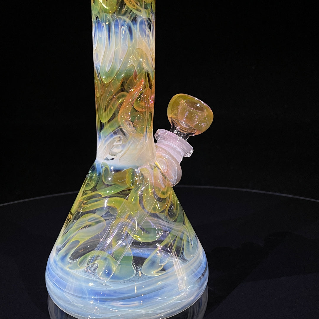 9" Fumed Squiggle Beaker Bong Glass Pipe Mary Jane's Glass