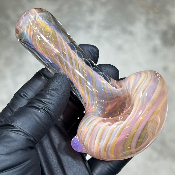 Thick Fume Pipe Pink Slyme Marble Glass Pipe Chuck Glass   