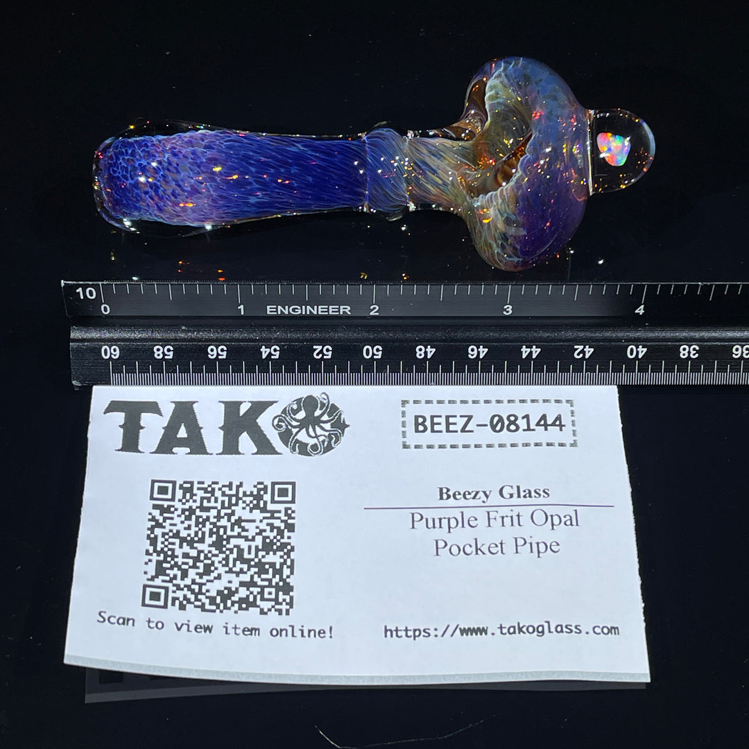 Purple Frit Opal Pocket Pipe Glass Pipe Beezy Glass