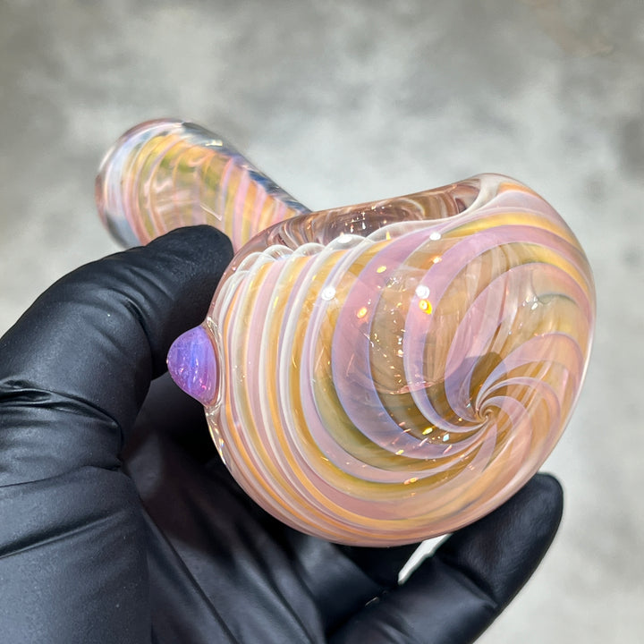 Thick Fume Pipe Pink Slyme Marble Glass Pipe Chuck Glass   