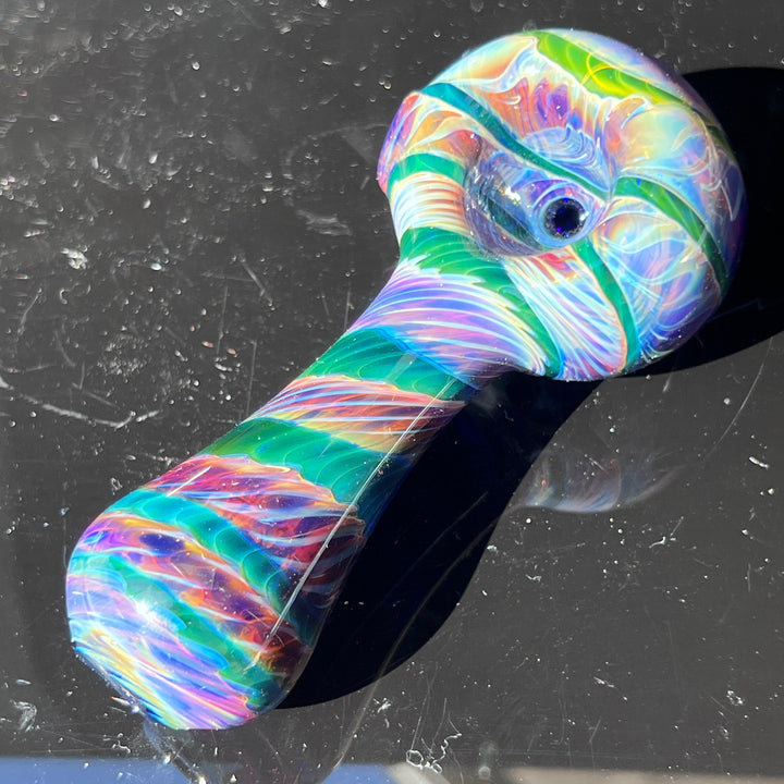 Purple Tie Dye Spoon Glass Pipe Jedi Glassworks   