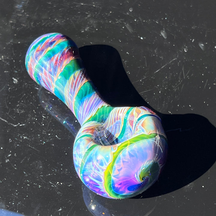 Purple Tie Dye Spoon Glass Pipe Jedi Glassworks   