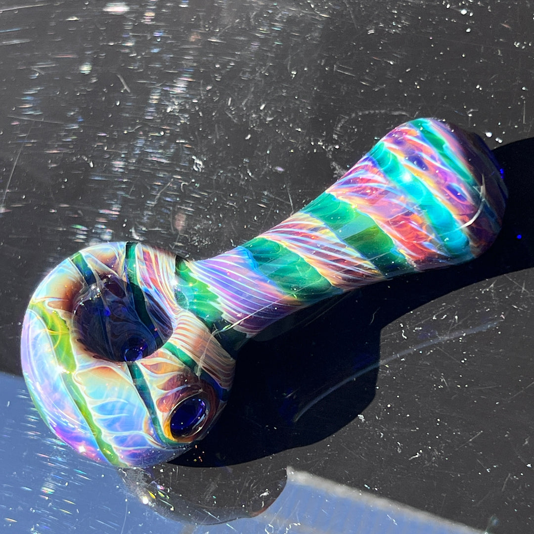 Purple Tie Dye Spoon Glass Pipe Jedi Glassworks   