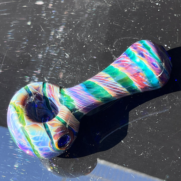 Purple Tie Dye Spoon Glass Pipe Jedi Glassworks   